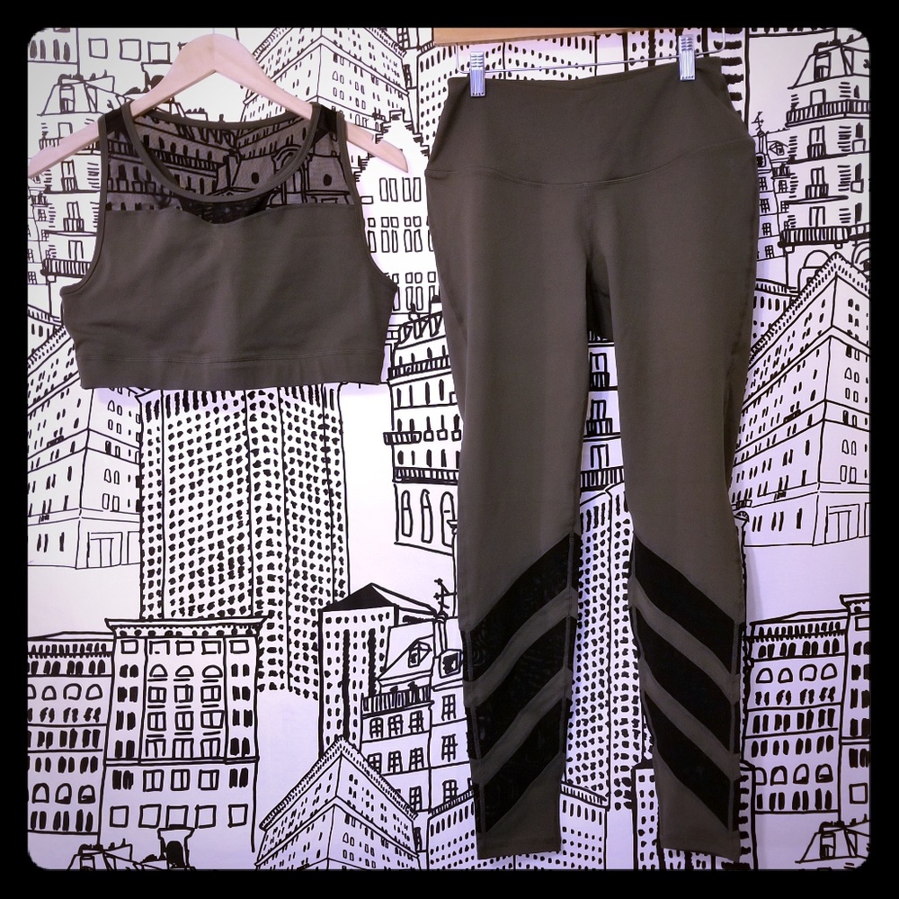 Torrid Army Green Mesh Legging